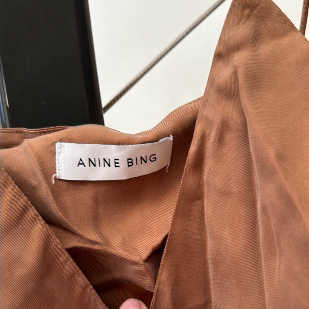 Anine Bing Elegant Tan Slip Dress Sz M - Picture 2 of 7